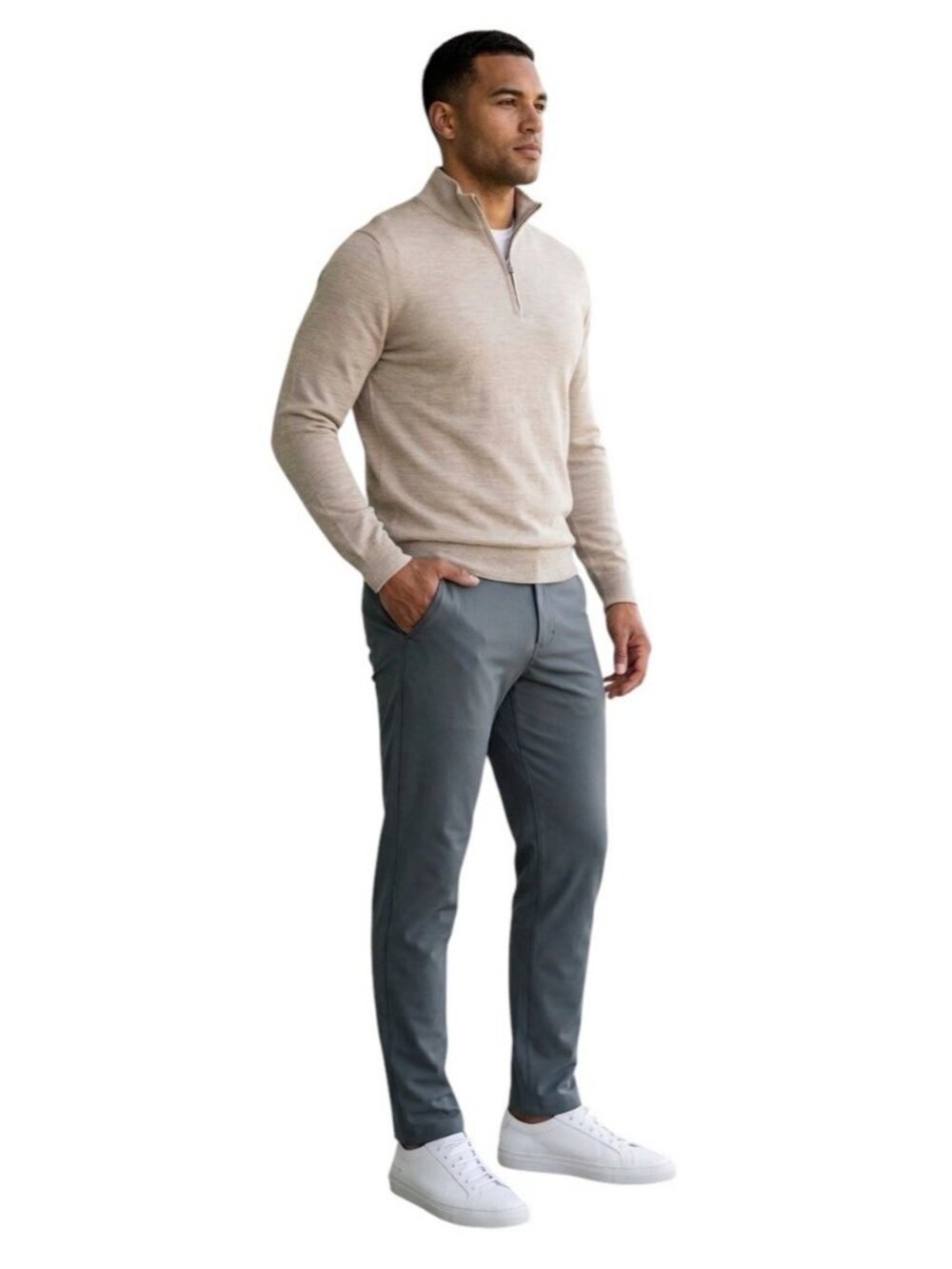 TAYLRD Men’s Performance Chino Golf Pants 36x30 Gray Stretch Moisture Wicking NW